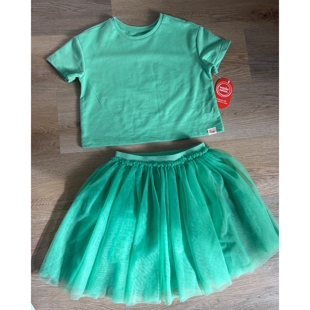 Girl outfit set size 7 tutu skirt with shirt